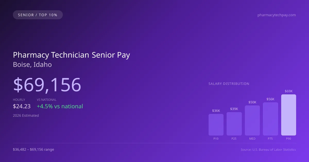 Pharmacy Technician Senior Salary in Boise, ID — 2026 est., based on 2025 BLS