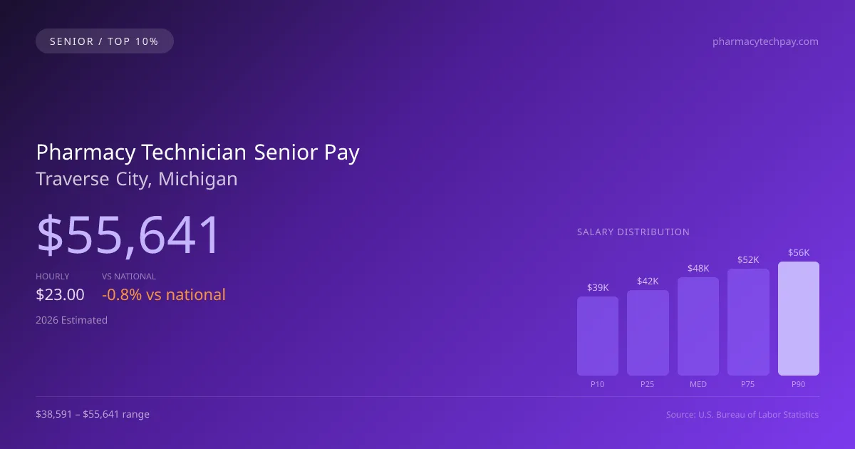 Pharmacy Technician Senior Salary in Traverse City, MI — 2026 est., based on 2025 BLS