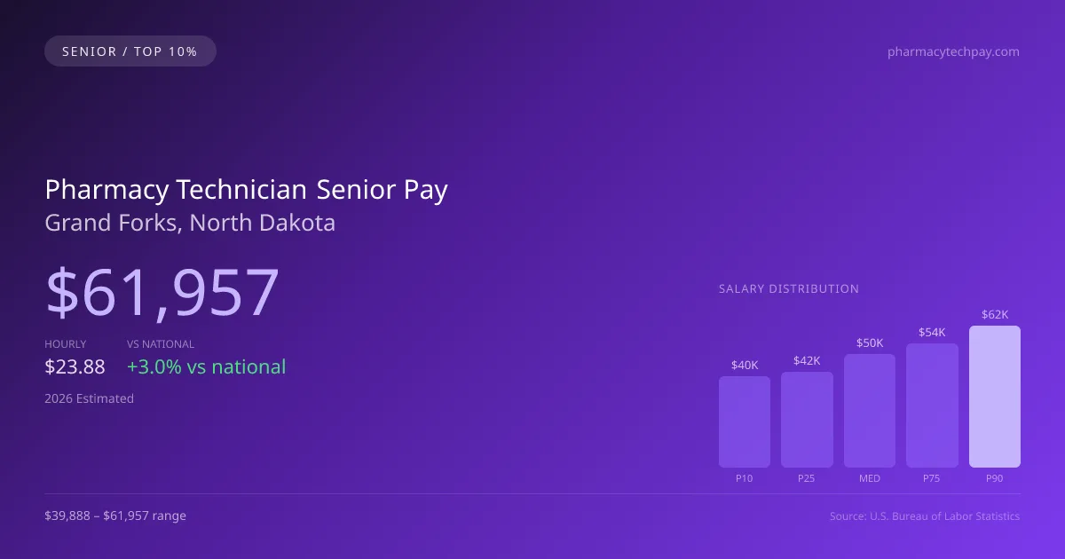 Pharmacy Technician Senior Salary in Grand Forks, ND — 2026 est., based on 2025 BLS