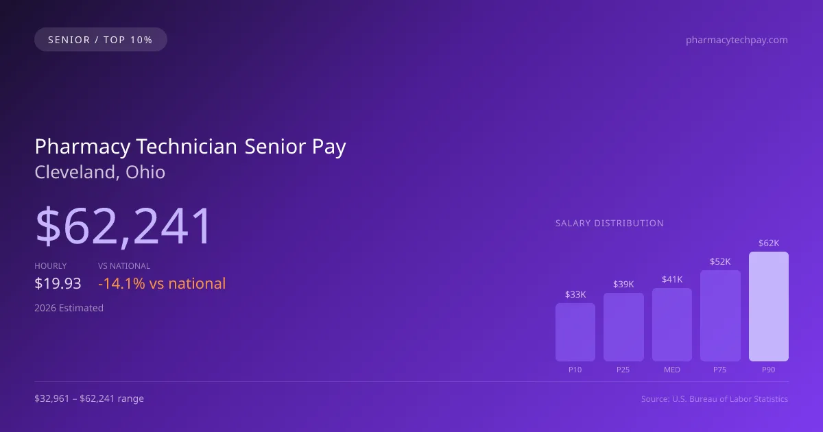 Pharmacy Technician Senior Salary in Cleveland, OH — 2026 est., based on 2025 BLS